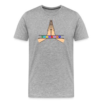 Namaste danke - Männer Premium Bio T-Shirt - Grau meliert - Vorne - Damien (186cm)