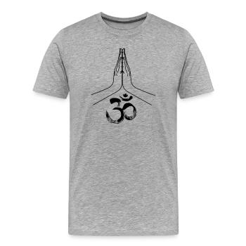 Namaste ohm - T-shirt bio Premium Homme - gris chiné - Devant - Damien (186cm)