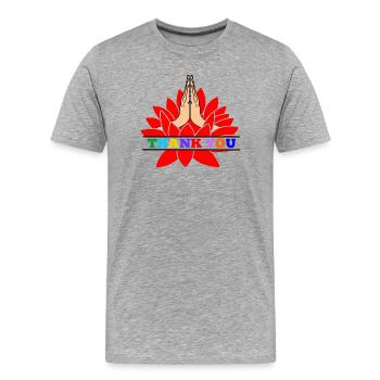 Merci namaste - T-shirt bio Premium Homme - gris chiné - Devant - Damien (186cm)