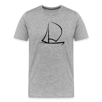 Segeln Segelschiff Segelboot Skizze - Männer Premium Bio T-Shirt - Grau meliert - Vorne - Damien (186cm)