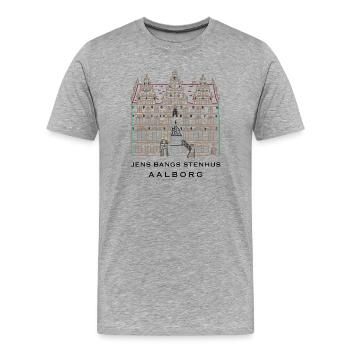 Aalborg, Jens Bangs Stenhus, Dänemark - Männer Premium Bio T-Shirt - Grau meliert - Vorne - Damien (186cm)