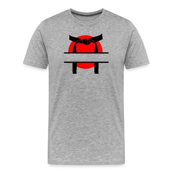 Black belt japanese sun - Men's Premium Organic T-Shirt - heather grey - Front - Damien (186cm)