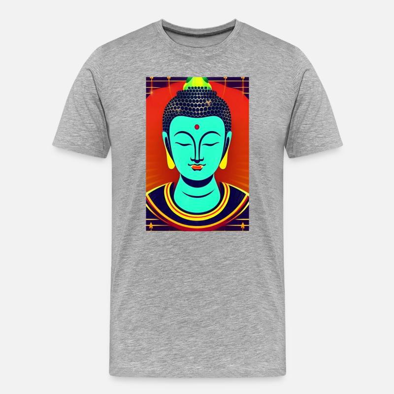 Klassischer Buddha - Männer Premium Bio T-Shirt - Grau meliert