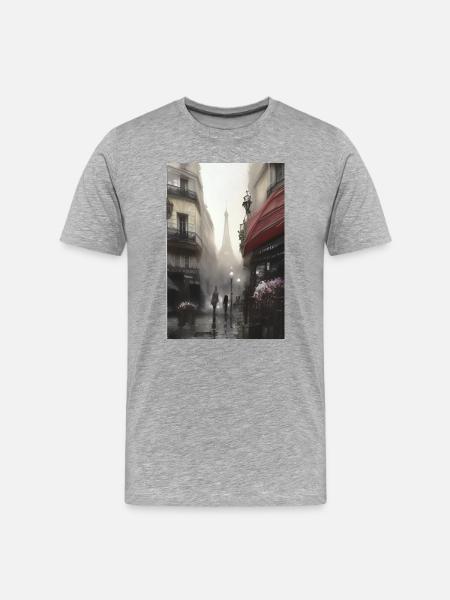 Paris in the rain - Men's Premium Organic T-Shirt - heather grey