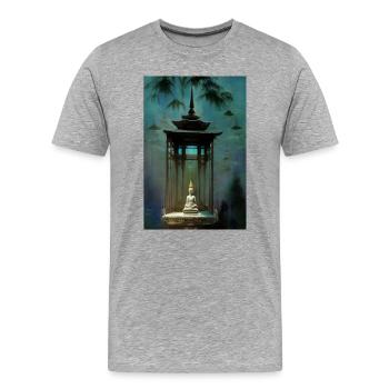Temple - T-shirt bio Premium Homme - gris chiné - Devant - Damien (186cm)