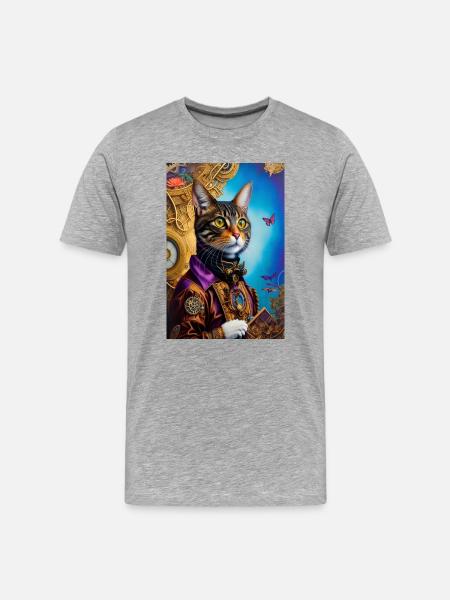 Master cat 2 - Men's Premium Organic T-Shirt - heather grey