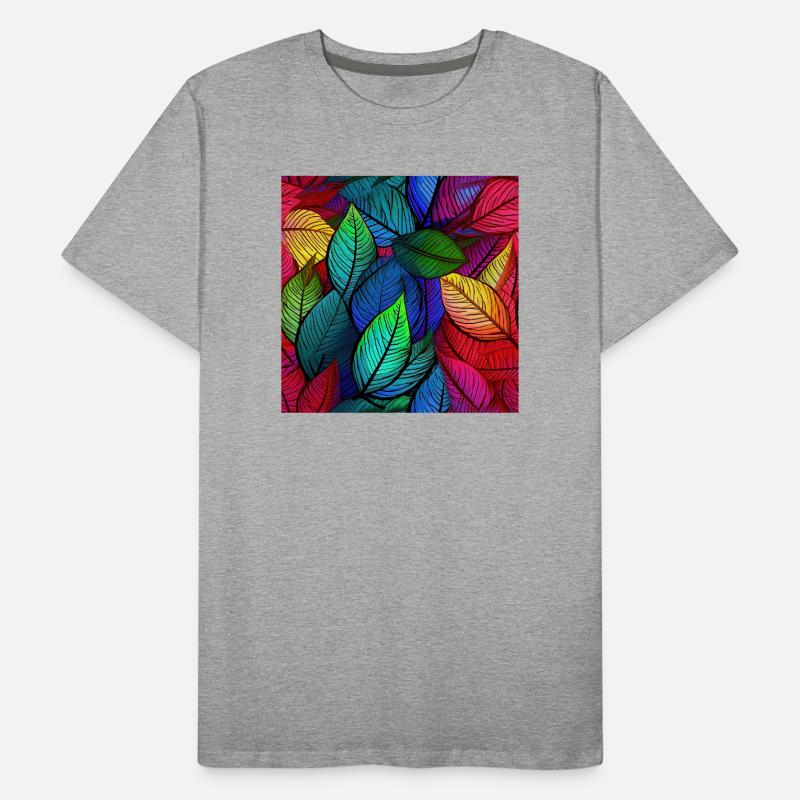 Rainbow Leaf Mosaic Men's Premium Organic T-Shirt