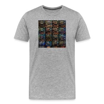Vintage Audio Stack Collage - Men's Premium Organic T-Shirt - heather grey - Front - Damien (186cm)