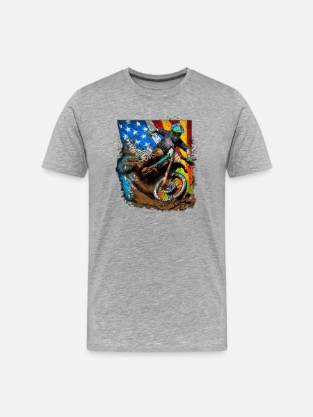 Moto X American Splash - Men's Premium Organic T-Shirt - heather grey