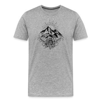 Randonnée Montagnes Edelweiss - T-shirt bio Premium Homme - gris chiné - Devant - Damien (186cm)