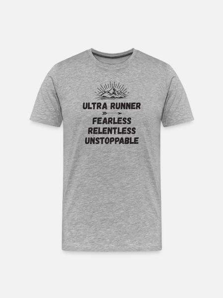 Ultra Runnner - Intrépide. Implacable. Imparable. - T-shirt bio Premium Homme - gris chiné