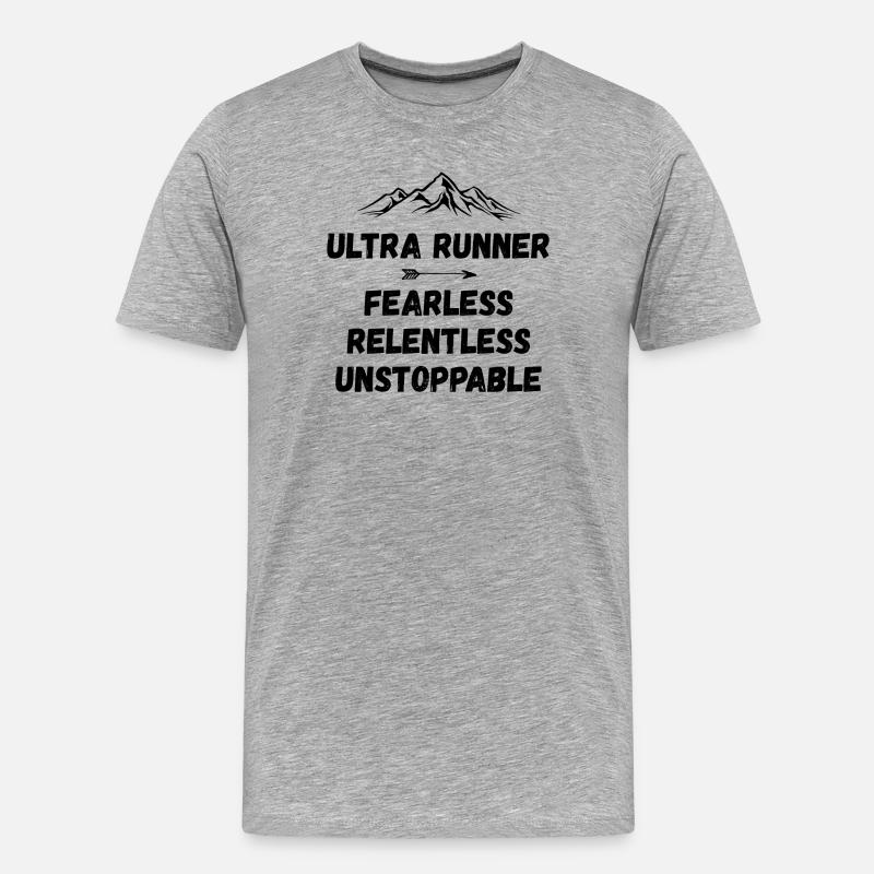 Ultra Runnner - Intrépide. Implacable. Imparable. - T-shirt bio Premium Homme - gris chiné
