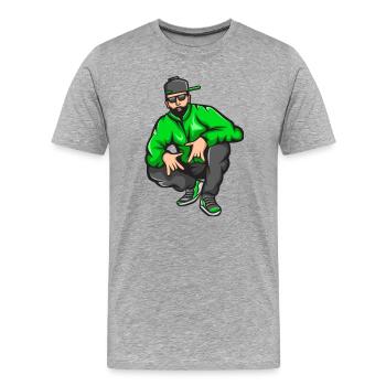 bad boy, rap, rappeur, rappeuse, big up - T-shirt bio Premium Homme - gris chiné - Devant - Damien (186cm)