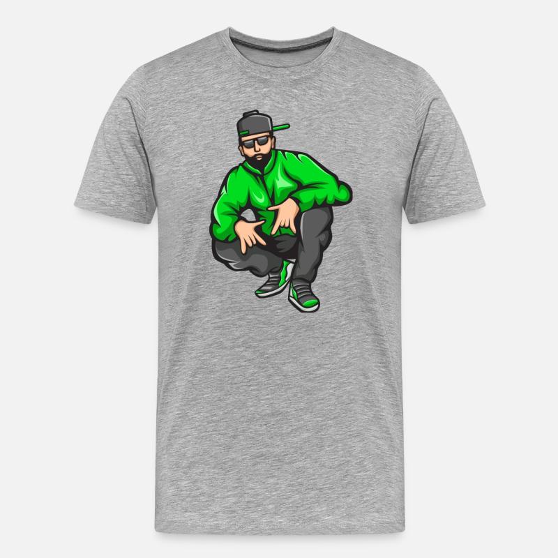 Bad Boy, Rap, Rapper, Rapper, Big Up - Maglietta ecologica premium da uomo - grigio melange