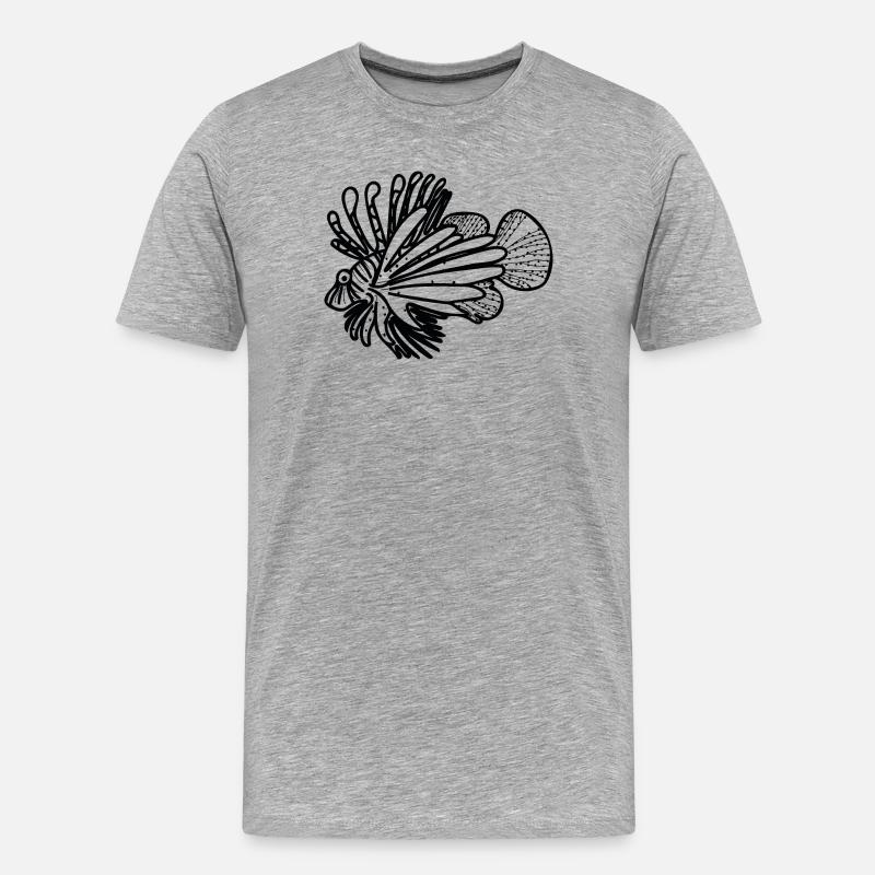 Oceanic Feuerfisch - Männer Premium Bio T-Shirt - Grau meliert
