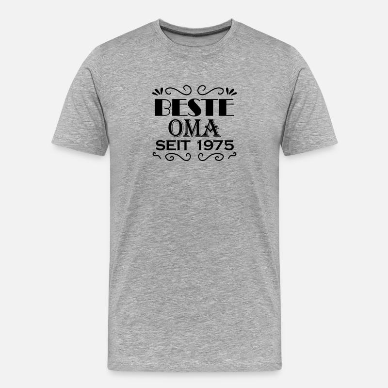 Beste Oma seit 1975 - Oma Geschenk - Männer Premium Bio T-Shirt - Grau meliert