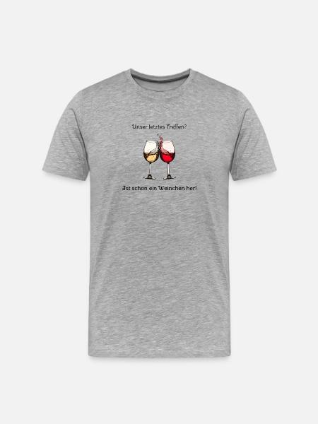 Zwei Weingläser stoßen - Männer Premium Bio T-Shirt - Grau meliert
