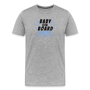 Schwanger 2023 - Männer Premium Bio T-Shirt - Grau meliert - Vorne - Damien (186cm)