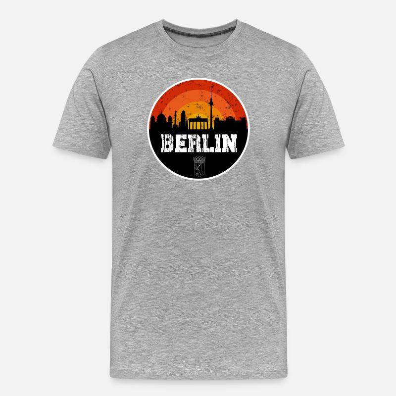 Berlin Skyline Original - Männer Premium Bio T-Shirt - Grau meliert