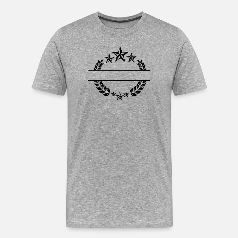 Lorbeerkranz mit Sternen - Männer Premium Bio T-Shirt - Grau meliert