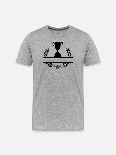 Lorbeerkranz-Monogramm-Becher - Männer Premium Bio T-Shirt - Grau meliert