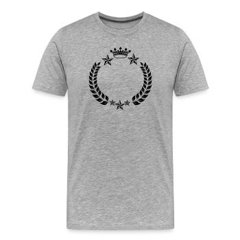 Couronne d’étoile couronne de laurier - T-shirt bio Premium Homme - gris chiné - Devant - Damien (186cm)