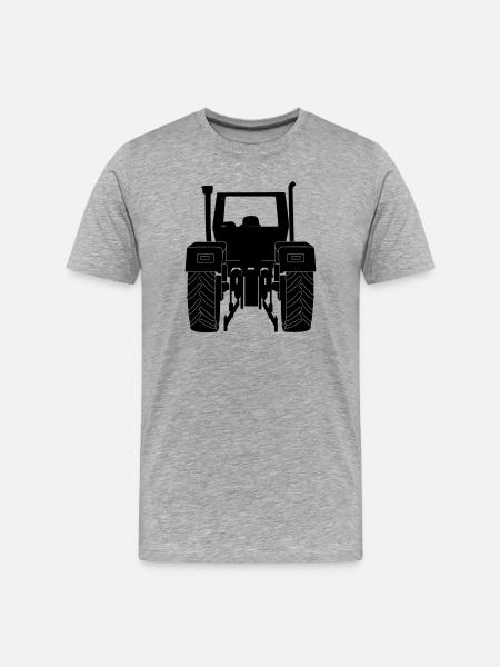 Farm Tractor Rear - Men's Premium Organic T-Shirt - heather grey