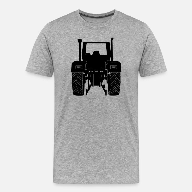 Ackerschlepper hinten - Männer Premium Bio T-Shirt - Grau meliert