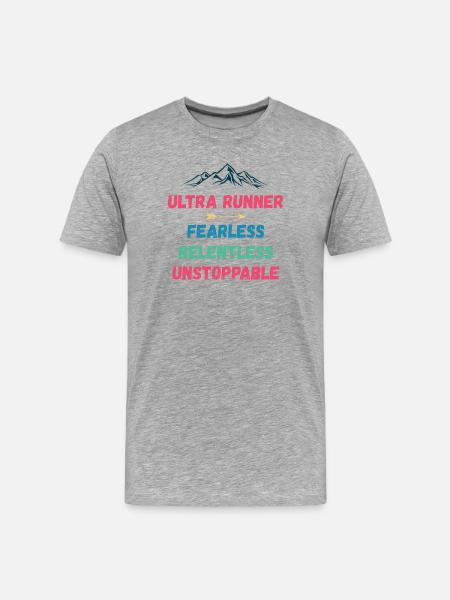 Ultra Runnner - Intrépide. Implacable. Imparable. - T-shirt bio Premium Homme - gris chiné