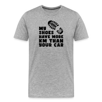 Wanderwege Wanderer Wandern Statement Klettern - Männer Premium Bio T-Shirt - Grau meliert - Vorne - Damien (186cm)