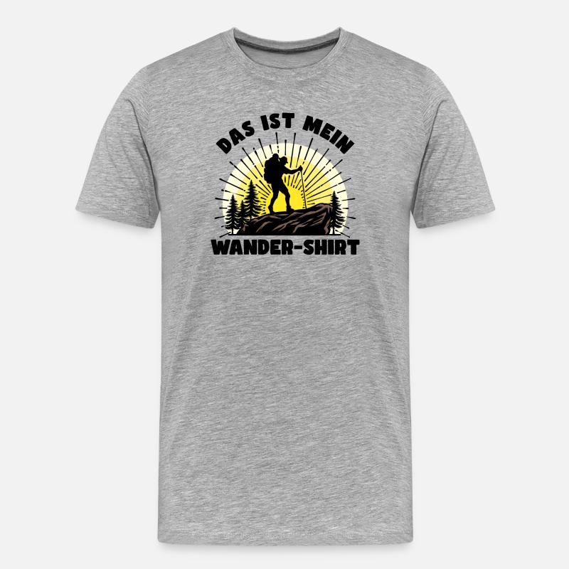 Wandern Statement Wanderer Wanderwege Bergsteigen - Männer Premium Bio T-Shirt - Grau meliert