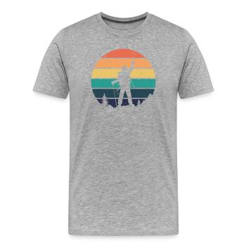 Gletscher Wandern Wanderer Wanderung Berggipfel - Männer Premium Bio T-Shirt - Grau meliert - Vorne - Damien (186cm)
