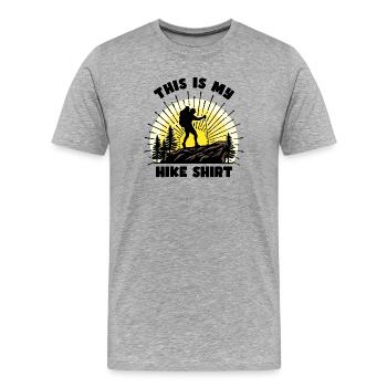 Hiker Statement Hike Hiking Mountain Hike - Men's Premium Organic T-Shirt - heather grey - Front - Damien (186cm)