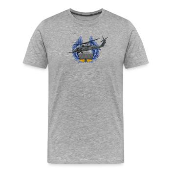 UH-60 Black Hawk - Men's Premium Organic T-Shirt - heather grey - Front - Damien (186cm)