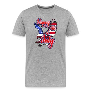 Happy 4th of July - Independence Day - Männer Premium Bio T-Shirt - Grau meliert - Vorne - Damien (186cm)