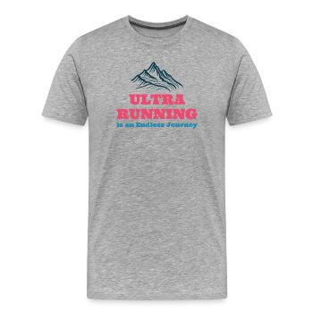Ultra Running ist ein endloser Journe - Männer Premium Bio T-Shirt - Grau meliert - Vorne - Damien (186cm)