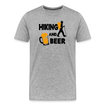 Nature lovers mountain peaks hiking hikers nature - Men's Premium Organic T-Shirt - heather grey - Front - Damien (186cm)