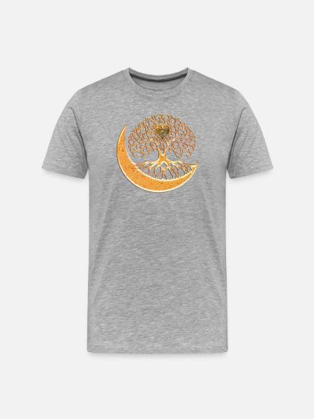 Wunderbares und elegantes Baumleben - Männer Premium Bio T-Shirt - Grau meliert