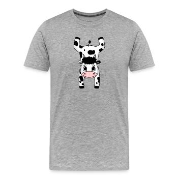 Handstand Kuh Turnen Kopfstand Gymnastik - Männer Premium Bio T-Shirt - Grau meliert - Vorne - Damien (186cm)