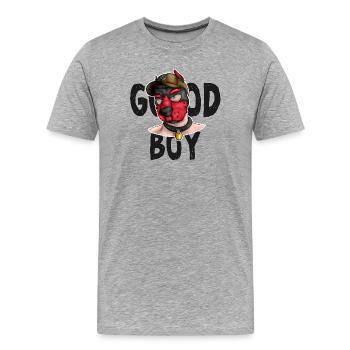 GoodBoyRed - Men's Premium Organic T-Shirt - heather grey - Front - Damien (186cm)