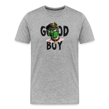 GoodBoyGreen - Männer Premium Bio T-Shirt - Grau meliert - Vorne - Damien (186cm)