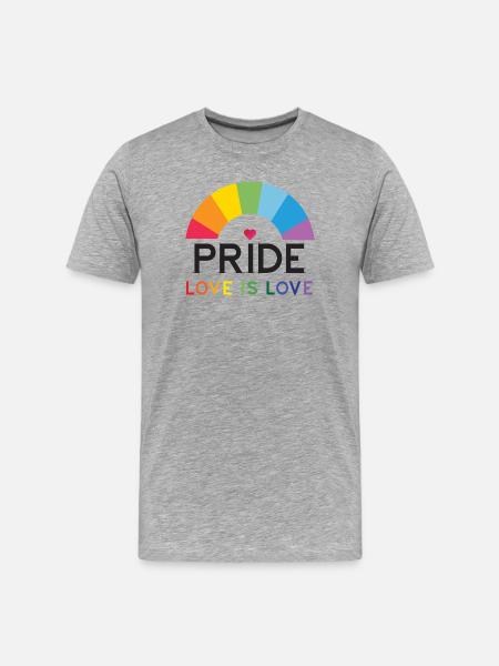 Pride - Love is Love. - Men's Premium Organic T-Shirt - heather grey