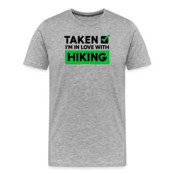 Nature lover statement hiker hiking nature - Men's Premium Organic T-Shirt - heather grey - Front - Damien (186cm)