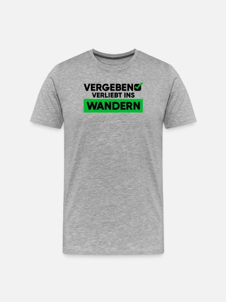 Wandern Wanderung Statement Wanderer Bergwanderung - Männer Premium Bio T-Shirt - Grau meliert