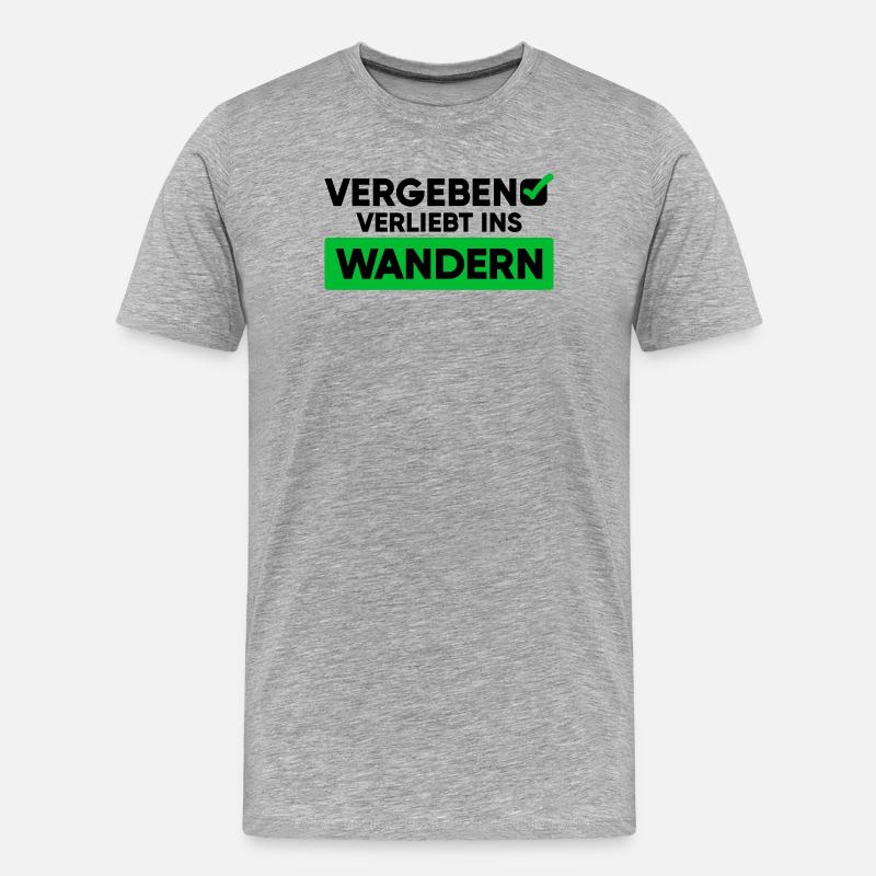 Wandern Wanderung Statement Wanderer Bergwanderung - Männer Premium Bio T-Shirt - Grau meliert