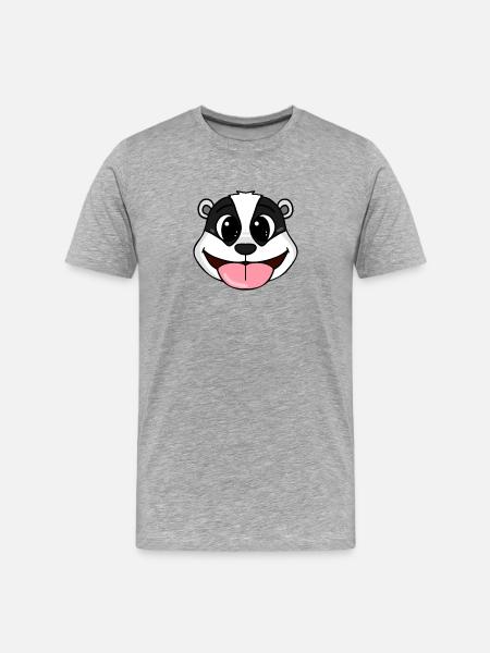 Badger head - Men's Premium Organic T-Shirt - heather grey