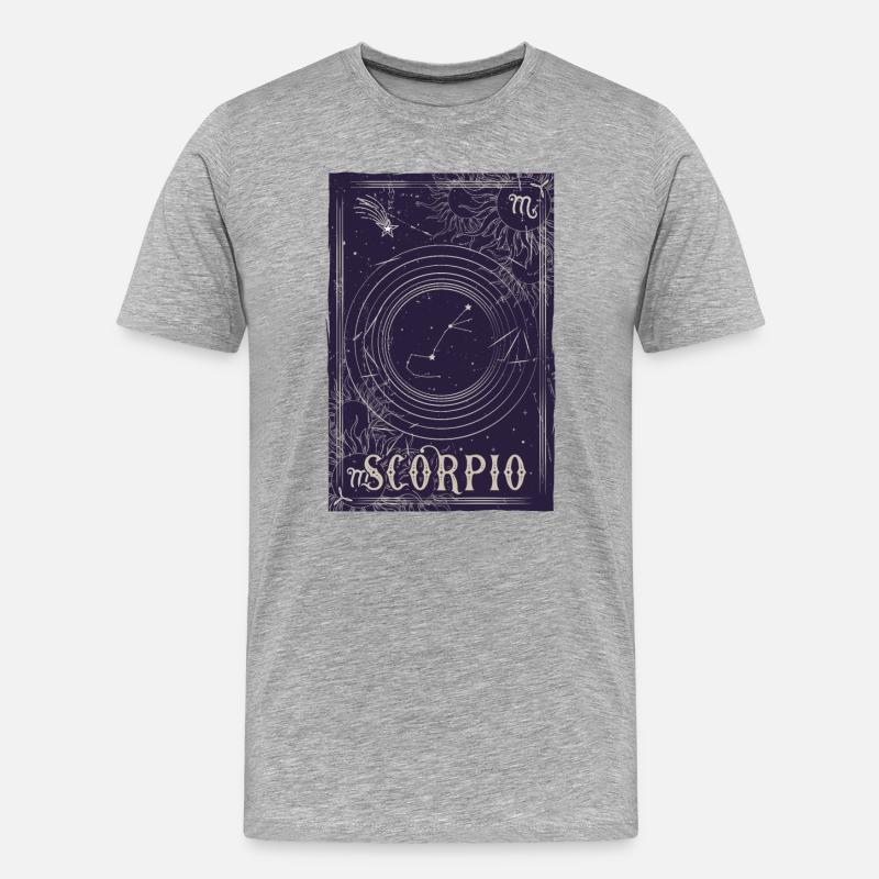 Skorpion Sternbild Nachthimmel - Männer Premium Bio T-Shirt - Grau meliert