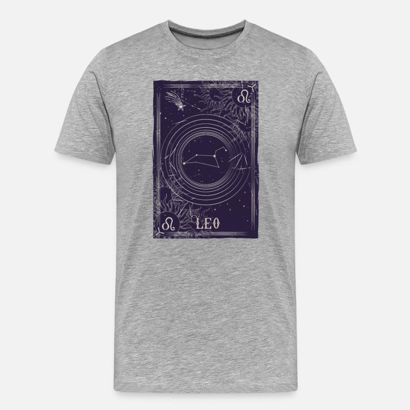 Löwe Sternbild Nachthimmel - Männer Premium Bio T-Shirt - Grau meliert