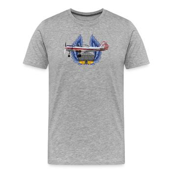 Yak-52 - Men's Premium Organic T-Shirt - heather grey - Front - Damien (186cm)