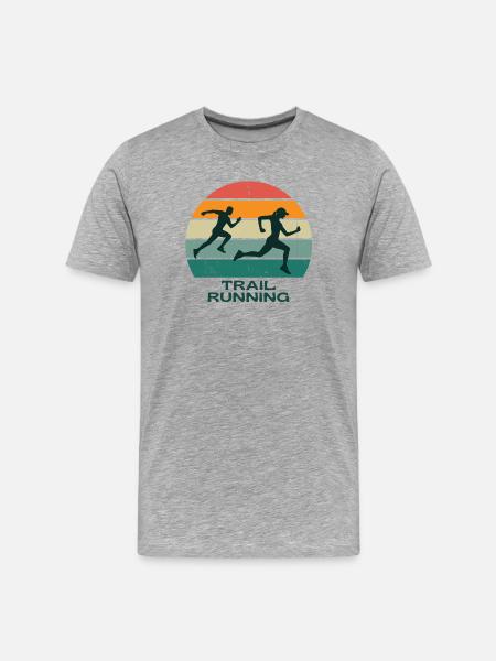 trail, running, running trail - Men's Premium Organic T-Shirt - heather grey